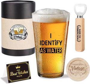 lot 7130 image: FBCCZEY Funny Dad Grandpa Fathers Day Retirement Gift Christmas Retired Valentines Birthday Gifts for Men Dad Grandpa Papa Father Daddy Beers Lovers Husband Beer Drinking Glass Gift