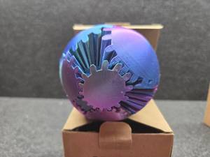 lot 7145 image: Gear Ball 3D Printed Blue 10cm