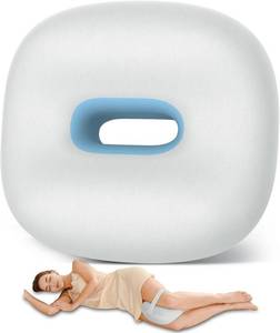 lot 7160 image: Knee Pillow for Side Sleepers, Memory Foam Leg Pillow for Side Sleeping, Between Legs Pillow for Hip and Back Pain Relief - Side Sleeper Pillow with Breathable Pillowcase and Elastic Strap