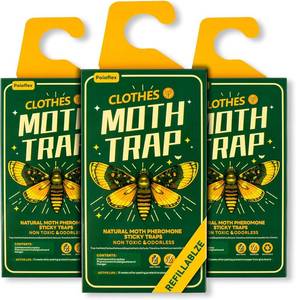lot 7161 image: Moth Traps for Clothes Closets, Indoor Clothing Moths Traps with Strength Pheromones, 3 Pack Refillable