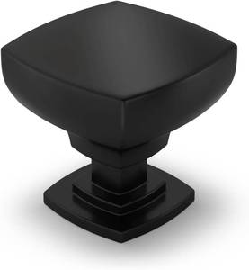 lot 7180 image: Banqin Cabinet Knobs Kitchen Drawer Knob, 5Pack Black Square Solid Single Hole Hardware for Dresser