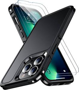 lot 7195 image: SPIDERCASE Designed for iPhone 13 Pro Case, 10 FT Military Grade Drop Protection with 2 pcs Tempered Glass Screen Protector Cover for iPhone 13 Pro 6.1 inch (Black)