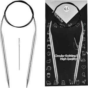 lot 7197 image: 6.5mm Round Knitting Needle, 80cm32in longUS10.5 Seam Smooth, Rope Free from tangles, Suitable for Various DIY Projects Such as Weaving Scarves and Blankets.