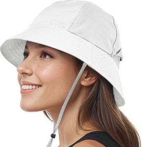 lot 7199 image: White Bucket Hat, Waterproof, Light Rain, Dew, Reflects Sunlight Foldable, Lightweight,Hat for Hiking, Outdoor,Garden