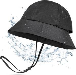 lot 7200 image: Sukeen Rain Hat for Women Waterproof, Light Rain, Dew, Quick-Dry, Foldable, Lightweight,Hat for Hiking,Outdoor,Garden Black