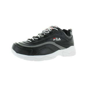 lot 35848 image: Fila Mens Ray Faux Leather Low Top Sneakers Black 9 Medium (D)