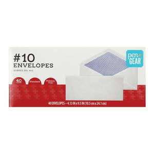 lot 35870 image: PenGear #10 V-Flap Envelopes  Security Tinted  White  40 Count  Model #61755