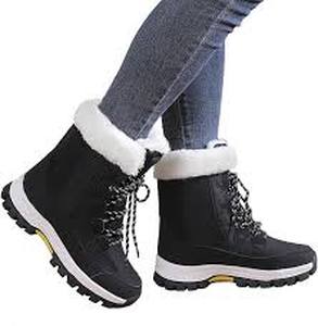lot 35819 image: Umerigo Snow Boots Women Mid-Calf Warm Waterproof Anti-Slip Ankle Boots Winter Lace-up Booties Deep Tread Rubber Sole Faux Fur Lined Hiking Outdoor Comfortable