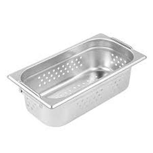 lot 35826 image: set of stainless steel GN (Gastronorm) steam table pans (1 Perforated) (4 Ct)