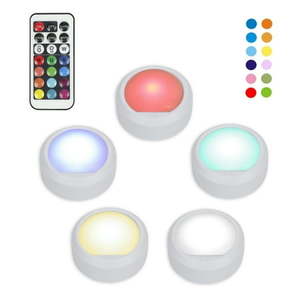 lot 28970 image: Great Value 4-Pack Color Changing LED Puck Lights  1.1 oz  2.5 in  4151