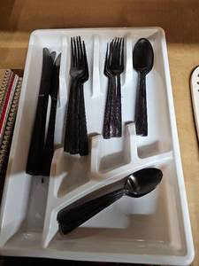 lot 28971 image: Silverware Organizer with Stainless Steel Silverware