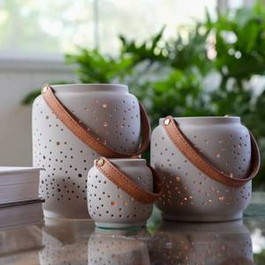 lot 28979 image: Modern Clay Organic Neutral Candle Holder Set of 3, Valentines Day Gifts for Women, Her, Ceramic Porcelain, Vase, Home Shelf Decor, Votive, Hurricane