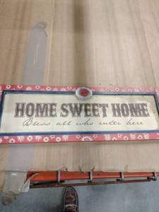 lot 30967 image: Prairie Rose Home Sweet Home Wooden Sign
