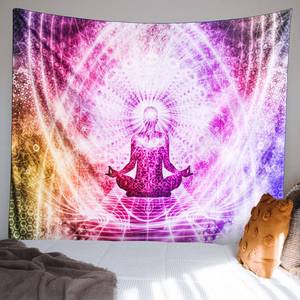 lot 30975 image: ALIYINA Spiritual Wall Tapestry for Bedroom Yoga Chakra Indie Tapestry Aesthetic Tapestries Hanging Art for Women Men Teenage Girl, Pink Tapestry, 59��x82
