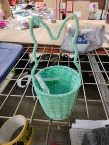 lot 34995 image: Blue Wicker Easter Basket