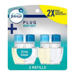 lot 34997 image: Febreze Plug In Air Freshener  Odor-Fighting Scented Oil Refill  Heavy Duty Crisp Clean  2 Refills