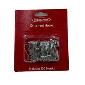 lot 28962 image: Holiday Home Ornament Hooks - 100 Ct Silver - 30 pcks