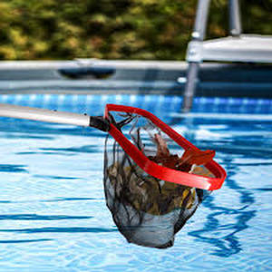 lot 28991 image: Pool Skimmer Net 19.7 Large Pool Leaf Rake with Durable Deep Bag, Detachable Aluminum Frame, Pond Cleaning Scoop for Inground and above Ground Swimming Pools No Pole Included (Red)