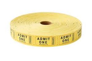 lot 30973 image: Admit One Yellow Ticket Roll
