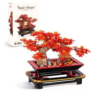 lot 23628 image: Wise Block Japanese Red Maple Bonsai Tree Building Toy Set for Adults - 900 Pcs Artificial Bonsai Tree Building Blocks for Adults, Seren Collection Maple Zen Decor Gift Set for Home Office Display