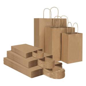 lot 23652 image: Toovip 90 Pack Plain Brown Kraft Paper Bags with Handles Bulk, Multiple 3 Assorted Sizes Gift Bags for Favors Grocery Retail Party Birthday Shopping Business Goody Craft Merchandise Take Out Sacks