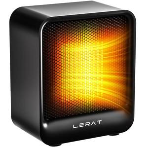 lot 23664 image: Lerat Space Heater, Portable Mini Heater for Indoor Use, 500W Fast Heating Small Desk Heater with Overheating & Tip-Over Protection, Lightweight Electric Heaters for Office, Home, Camping (Black)