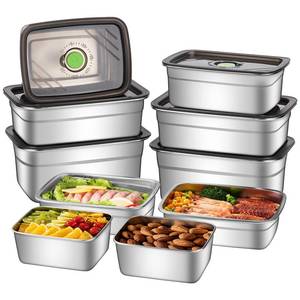 lot 23673 image: GIUOIDUO 10-Piece Stainless Steel Food Storage Container Set with Airtight Lids - Durable, Eco-Friendly Kitchen Organizers for Freshness & Convenience Pantry, Dishwasher Safe (Various Sizes)