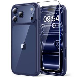 lot 28909 image: TAURI for iPhone 17 Pro Case, Full Camera Protection Anti-Yellowing Military-Grade Protection Shockproof Slim Phone Case for iPhone 17 Pro, Blue