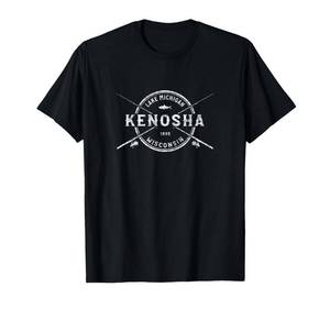 lot 28912 image: Kenosha WI Vintage Crossed Fishing Rods T-Shirt Purple Womens XL