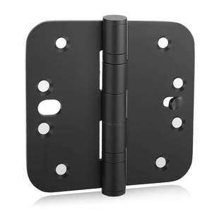 lot 28915 image: goldenwarm 6 Pack Ball Bearing Security Door Hinges for Exterior & Interior Doors 4inch Matte Black Stainless Steel Heavy-Duty Hinges for Outswing Doors, 58 Radius Corners