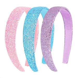 lot 28926 image: Uintoon Girls Headbands, 3PCS Headbands for Girls Women Glitter Blue Purple Pink Headband Sparkly Sequin Headband Hair Accessories