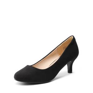 lot 28929 image: DREAM PAIRS Womens Dress Comfortable Low Heel Pump Shoes,Size 7.5W,Black-Suede,LUVLY-W