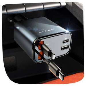 lot 28934 image: LISEN Retractable Car Charger, for Valentines Day Gifts for him Her, 69W Cars Adapter USB C Fast Charger for iPhone 17 Pro Max 16 14 13, Car Accessories, Birthday Gifts for Men Women 2026 Tech Gadgets