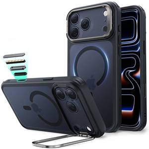 lot 28941 image: ESR for iPhone 17 Pro Max Case with Stash Stand, Camera Control Cover Compatible with MagSafe, Military-Grade Drop Protection Magnetic Phone Case, Scratch-Resistant Back Cover,Frosted Black