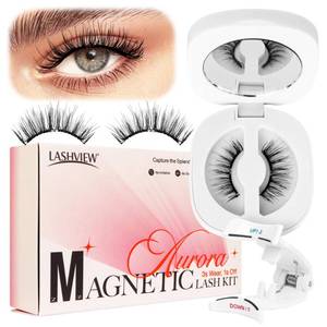lot 28944 image: LASHVIEW Upgrade Magnetic Eyelashes with Applicator Reusable Soft Magnetic Eyelashes Natural Look No Glue Needed Lashes Kit Easy to Wear and Remove(A02)