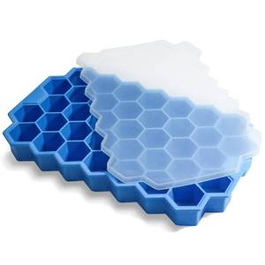 lot 28952 image: Ice Cube Trays for Freezer with Lid-37 Grid Silicone for Small Ice Cube Molds,Easy-Release Reusable in Organizer Bins or Ice Bucket for Cocktail bar or Iced Coffee Cup