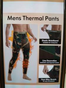 lot 28966 image: Bassdash Mens Thermal Pants Medium Camo
