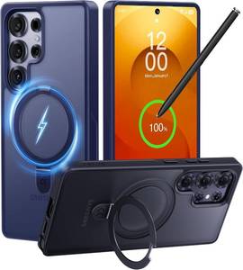 lot 28974 image: CASEKOO Worlds First 3-in-1 Magnetic Ring Stand for Samsung Galaxy S25 Ultra case  Patented Design, 16FT Military Drop Protection, Magsafe Compatible  Slim Matte Translucent Cover 6.9 2025, Blue