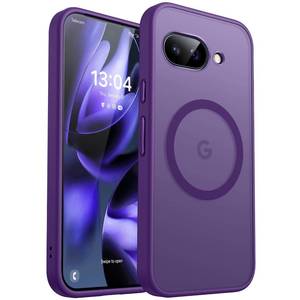 lot 29002 image: CANSHN Magnetic Compatible with Google Pixel 9a Case(6.3 Inch), Upgraded Full Camera Protection Compatible with Magsafe Translucent Matte Shockproof Protective Phone Case Cover,Deep Purple