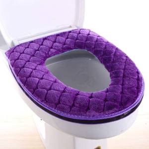 lot 29005 image: WDSHCR Toilet Seat Cover for Bathroom, Toilet Seat Cushion Covers Soft Thicker Warmer Washable Toilet Seat Cover Pads with Zipper Home Reusable (Purple)
