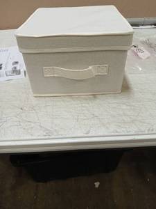 lot 39230 image: Canvas Storage Box with Lid