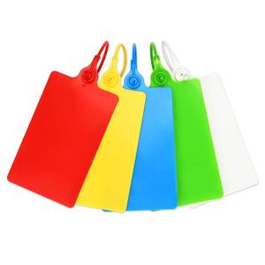lot 39237 image: LeadSeals 100 Plastic Tags Shipping Tags Water Proof Tags for Labeling Shipping Labels Security Seals Writable Marker Ties Hanging Tags Storage Tag with One Marker Pen (Mixed 5 Color)