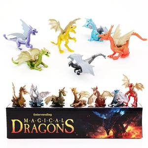 lot 54221 image: Dragon Toys - 18 Pcs Dragons Playset in The Box - Dragon Figurine for Party Favors - Classroom Prizes Pinata Stuffers - Dragons Toy Goodie Bag Supplies - Bulk Gifts for Kids - Easter Gift for Kids