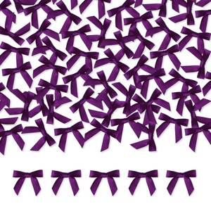 lot 54226 image: Meseey 100 Pcs 1.5 Inches Premade Craft Bows Self Adhesive Violet Purple Satin Ribbon Bows for Treat Bags Gift Wrapping Basket Wedding Baby Shower Brithday Party(Violet)