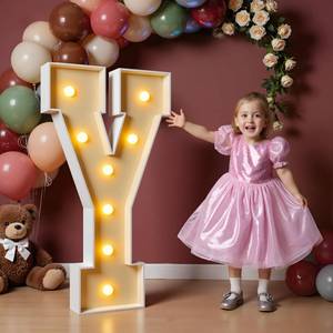 lot 55463 image: imprsv 3FT Block Marquee Letters, Light Up Letters for Birthday Baby Shower Party Backdrop Decor, Large Light Up Y for Wedding Decorations Engagement Party Decorations