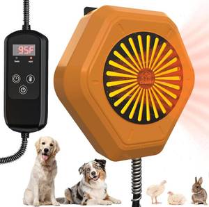 lot 55464 image: 800W Dog House Heater, Pet House Heater with Over Heat Protection, Safe Dog Heaters for Outside Outdoor Dog Houses with Adjustable Digital Heating&9.8FT Anti Chew Cord