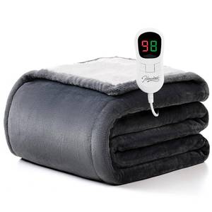 lot 55466 image: Homemate Electric Heated Blanket Twin Size - 62x84 Heating Blanket Twin Size 12468 Hours Auto-Off 10 Heat Level Over-Heat Protection Flannel Sherpa ETL Certification