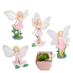 lot 55480 image: Jerliflyer Fairy Garden Accessories Outdoor, Miniature Fairies Figurines Adorable Hand Painted Resin Figurines for Outdoor or House Decor (Set of 4 PCS)