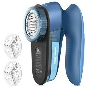 lot 55488 image: BEAUTURAL Fabric Shaver and Lint Remover, Sweater Defuzzer with 2-Speeds, 2 Replaceable Stainless Steel Blades, Battery Operated, Remove Clothes Fuzz, Lint Balls, Pills, Bobbles