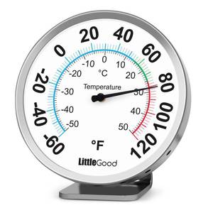 lot 55489 image: 5 Indoor Outdoor Thermometer - Analog Thermometer gauges for Temperature Updated, Round Dial Metal Wall Thermometers Large Numbers for Home, Patio, Room, Greenhouse, Garage, Decorative